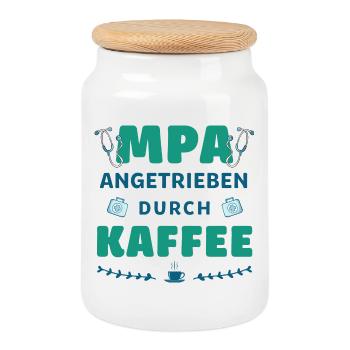 Medizinische Praxisassistentin | Mpa | Kaffee - Keksdose mit Holzdeckel - Weiß - Vorne