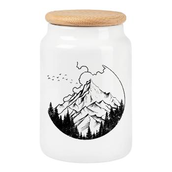 InputRequiredDesignPreview - Boîte à biscuits avec couvercle en bois - blanc - Devant