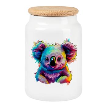 Koala - Cookie Jar with Wooden Lid - white - Front