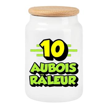Complaining Aube - Cookie Jar with Wooden Lid - white - Front