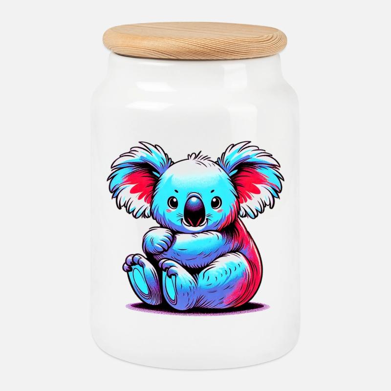 Koala - Keksdose mit Holzdeckel - Weiß