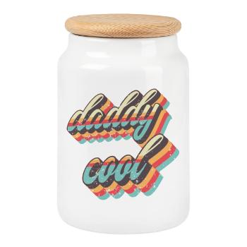 Daddy Cool Retro Straps - Cookie Jar with Wooden Lid - white - Front