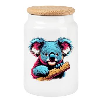 Koala - Cookie Jar with Wooden Lid - white - Front