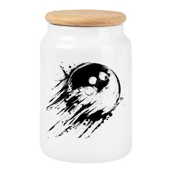 Bowling - Cookie Jar with Wooden Lid - white - Front