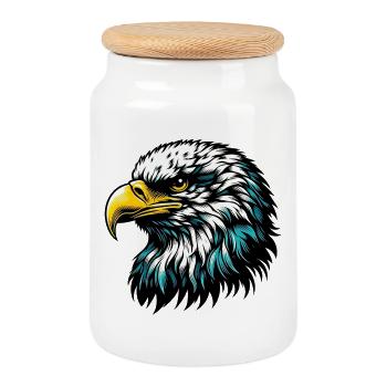Aigle - Boîte à biscuits avec couvercle en bois - blanc - Devant
