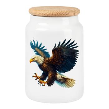 Adler - Keksdose mit Holzdeckel - Weiß - Vorne