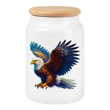 Adler - Keksdose mit Holzdeckel - Weiß - Vorne