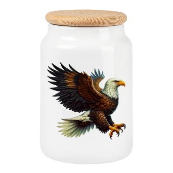 Adler - Keksdose mit Holzdeckel - Weiß - Vorne