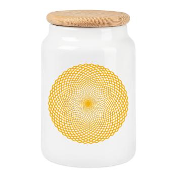 Lotus des Lebens gold - Keksdose mit Holzdeckel - Weiß - Vorne