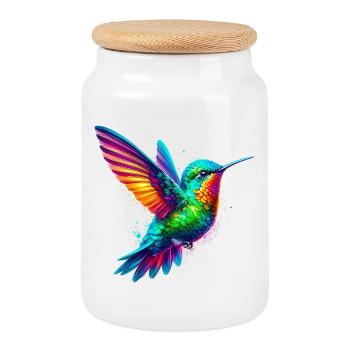 Kolibri - Keksdose mit Holzdeckel - Weiß - Vorne