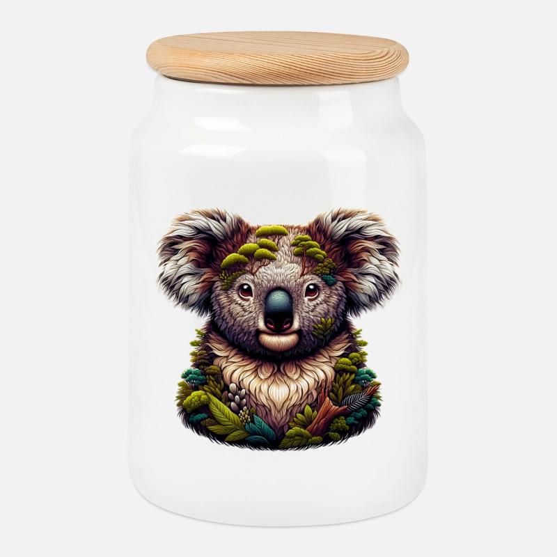 Koala - Keksdose mit Holzdeckel - Weiß
