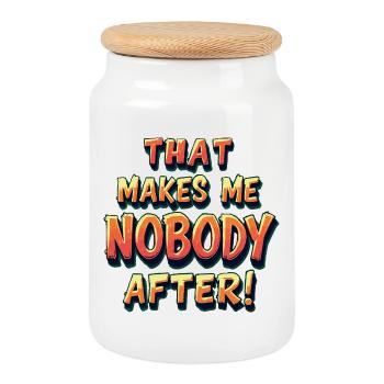 Denglisch Das macht mir keiner nach Funny Shirt - Keksdose mit Holzdeckel - Weiß - Vorne