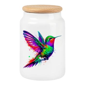 Kolibri - Keksdose mit Holzdeckel - Weiß - Vorne
