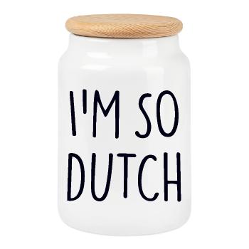 IM SO DUTCH - Cookie Jar with Wooden Lid - white - Front