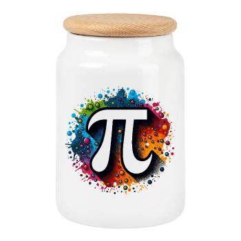 Pirate Pi Day Pirate Motif Fans de mathématiques Enseignant - Boîte à biscuits avec couvercle en bois - blanc - Devant