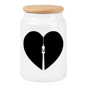 Dortmund mit herz Design , Ruhrgebiet, love DO - Boîte à biscuits avec couvercle en bois - blanc - Devant