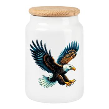 Adler - Keksdose mit Holzdeckel - Weiß - Vorne