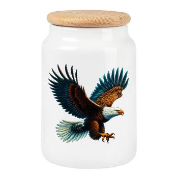 Adler - Keksdose mit Holzdeckel - Weiß - Vorne
