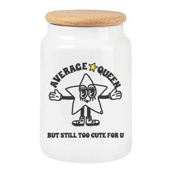 Average but not for you - Cookie Jar with Wooden Lid - white - Front