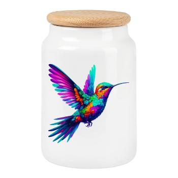 Kolibri - Keksdose mit Holzdeckel - Weiß - Vorne
