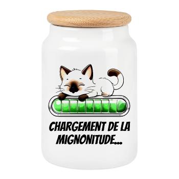 Loading Cuteness - Adorable Cat - Cookie Jar with Wooden Lid - white - Front