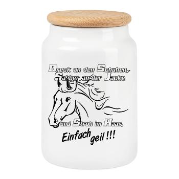 Cheval , Chevaux , Equitation , Ami cheval - Boîte à biscuits avec couvercle en bois - blanc - Devant
