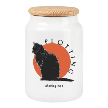 INTRIGUE - Boîte à biscuits avec couvercle en bois - blanc - Devant