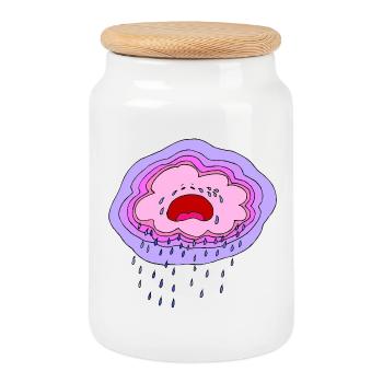 Baby Collection Summer Sun 03 - Cookie Jar with Wooden Lid - white - Front