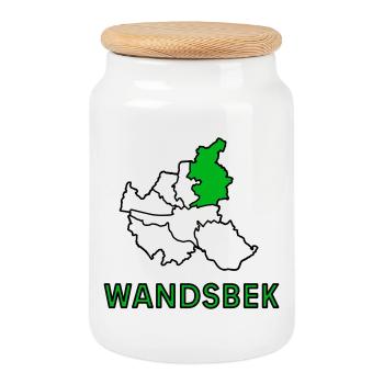 Wandsbek, un quartier de Hambourg - Boîte à biscuits avec couvercle en bois - blanc - Devant