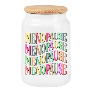 MÉNOPAUSE FEMMES MÉNOPAUSE - Boîte à biscuits avec couvercle en bois - blanc - Devant
