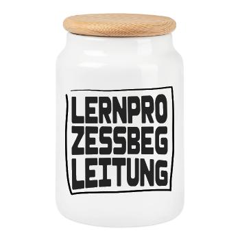 Lernprozessbegleitung - Keksdose mit Holzdeckel - Weiß - Vorne