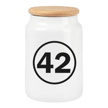 la réponse à la grande question de l'univers - Boîte à biscuits avec couvercle en bois - blanc - Devant