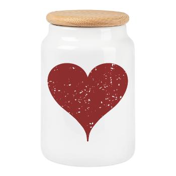 Carte Costume Coeurs Symbole Grunge Texture - Boîte à biscuits avec couvercle en bois - blanc - Devant