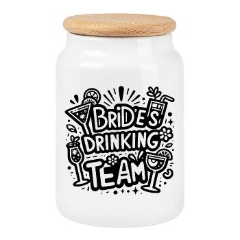 L’équipe de la mariée - Boîte à biscuits avec couvercle en bois - blanc - Devant