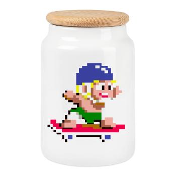 Wonder Boy - Cookie Jar with Wooden Lid - white - Front