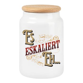 Vintage Ça dégénère quand même - Boîte à biscuits avec couvercle en bois - blanc - Devant