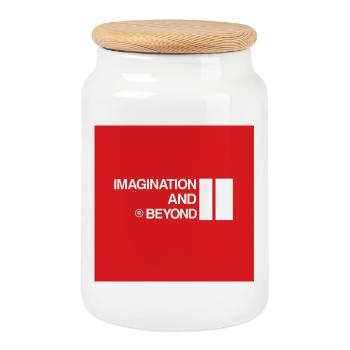 Creative Print Designs for Inspirational Clothing - Cookie Jar with Wooden Lid - white - Front