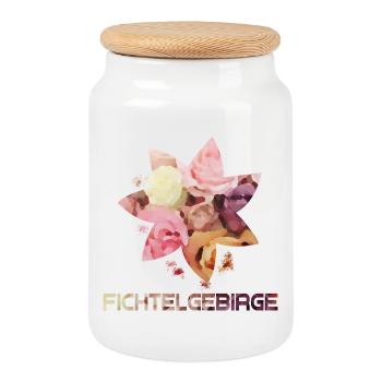 Watercolors Fichtelgebirge Siebenstern Pastel - Cookie Jar with Wooden Lid - white - Front
