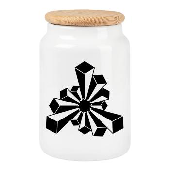 Cosmic Crystal Starburst - Cookie Jar with Wooden Lid - white - Front