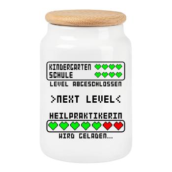Angehender Heilpraktikerin in Ausbildung Beginn - Keksdose mit Holzdeckel - Weiß - Vorne