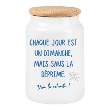 Vive la retraite - Boîte à biscuits avec couvercle en bois - blanc - Devant