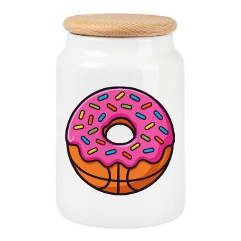 Drôle Basketball Nourriture Humour - Boîte à biscuits avec couvercle en bois - blanc - Devant
