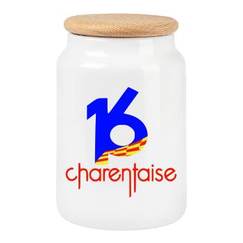 Department 16 Charentaise - Cookie Jar with Wooden Lid - white - Front