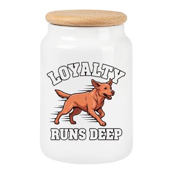 Loyalität Läuft Tief – Foxred Labrador - Keksdose mit Holzdeckel - Weiß - Vorne