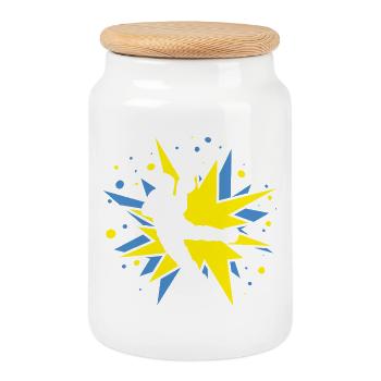 Conception du handball dans les explosions comiques - Boîte à biscuits avec couvercle en bois - blanc - Devant