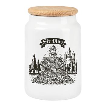 Sir Plus Knight Funny Renaissance Faire Men LARP - Keksdose mit Holzdeckel - Weiß - Vorne