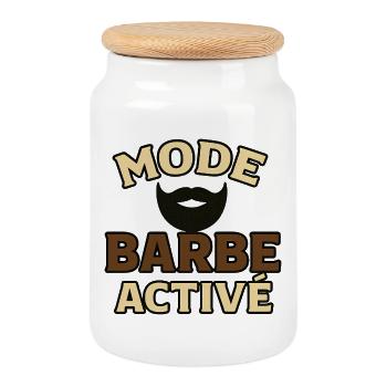 Active Beard Mode - Cookie Jar with Wooden Lid - white - Front