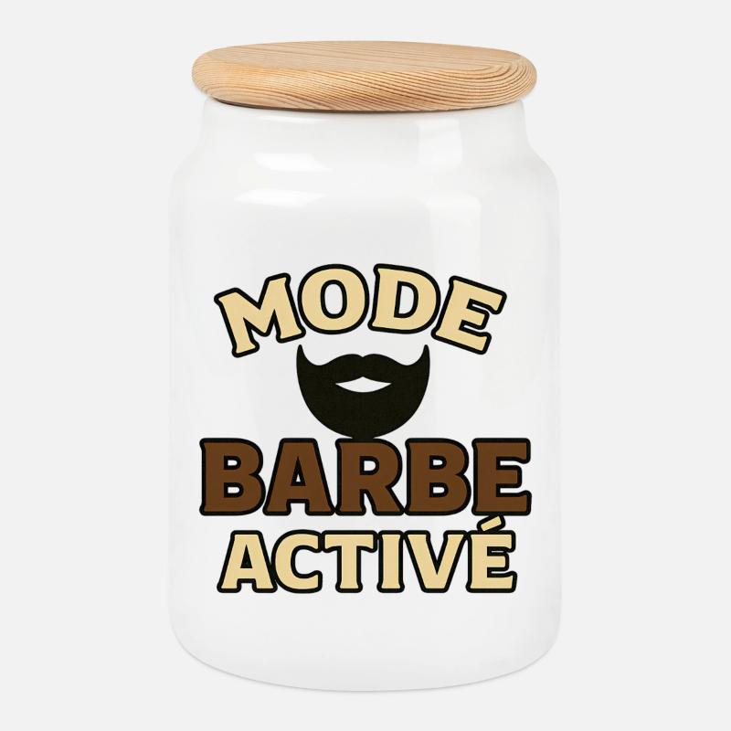 Aktiver Bartmodus - Keksdose mit Holzdeckel - Weiß