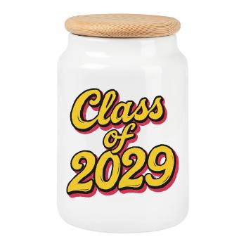 Klasse von 2029 Retro-Skript - Keksdose mit Holzdeckel - Weiß - Vorne