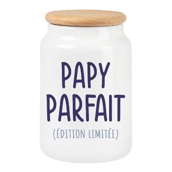 Papy parfait édition limitée humour cadeau grand-p - Boîte à biscuits avec couvercle en bois - blanc - Devant